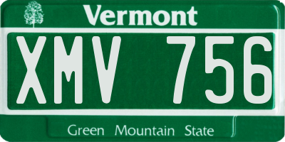VT license plate XMV756