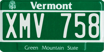 VT license plate XMV758