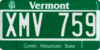 VT license plate XMV759
