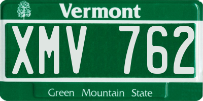 VT license plate XMV762