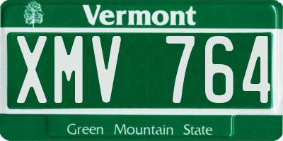 VT license plate XMV764