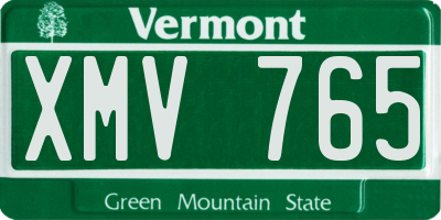 VT license plate XMV765