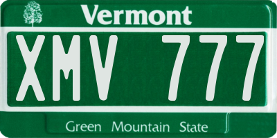 VT license plate XMV777