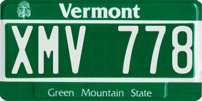 VT license plate XMV778