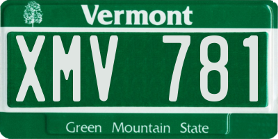 VT license plate XMV781
