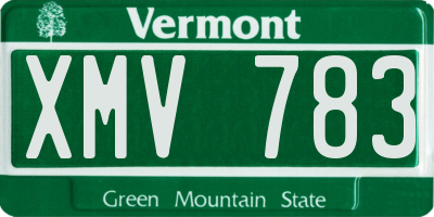 VT license plate XMV783