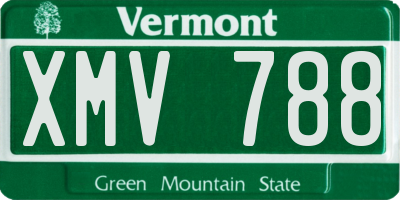 VT license plate XMV788