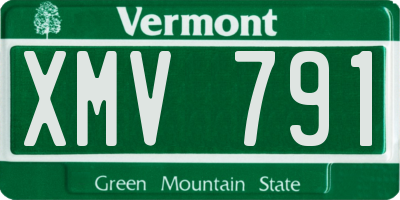 VT license plate XMV791