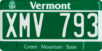 VT license plate XMV793