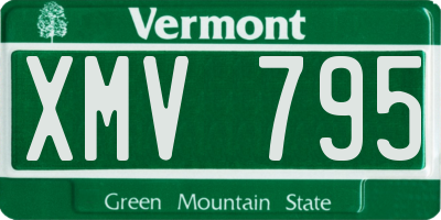 VT license plate XMV795