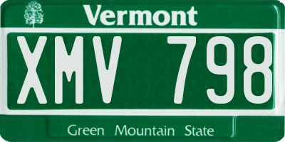 VT license plate XMV798