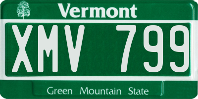 VT license plate XMV799