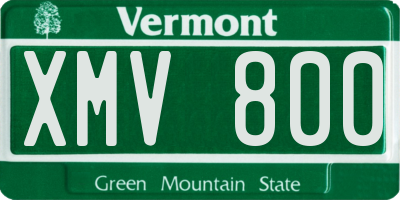 VT license plate XMV800