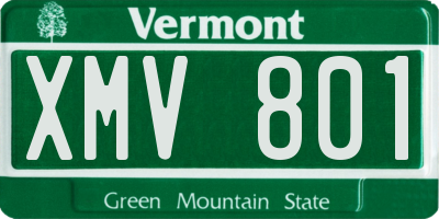 VT license plate XMV801