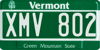 VT license plate XMV802