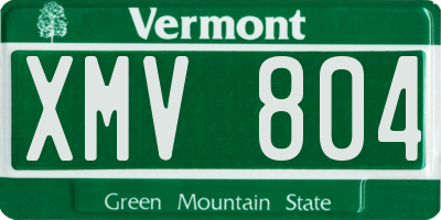 VT license plate XMV804