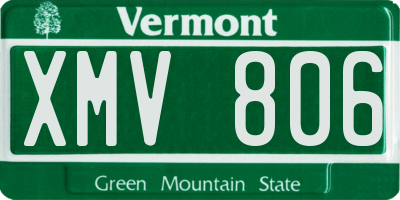 VT license plate XMV806