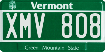 VT license plate XMV808