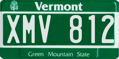 VT license plate XMV812