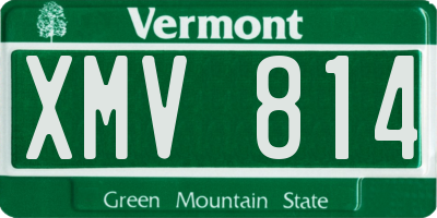 VT license plate XMV814
