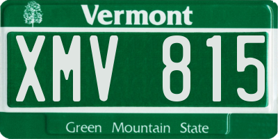 VT license plate XMV815