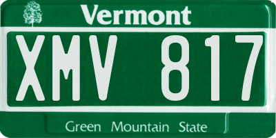 VT license plate XMV817