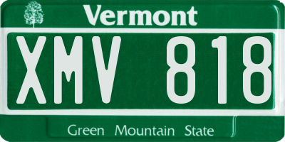 VT license plate XMV818