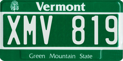 VT license plate XMV819