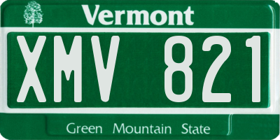 VT license plate XMV821
