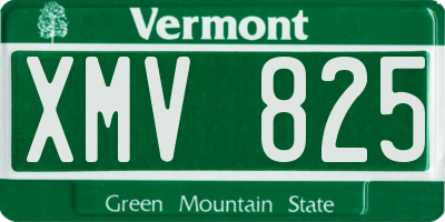 VT license plate XMV825