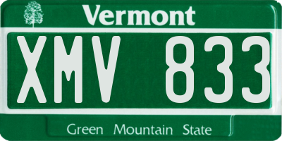 VT license plate XMV833