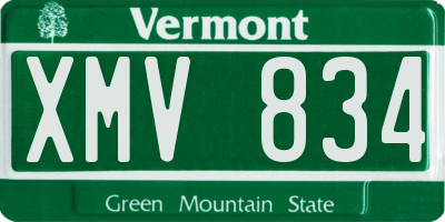 VT license plate XMV834