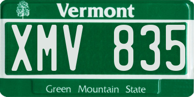 VT license plate XMV835
