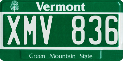 VT license plate XMV836