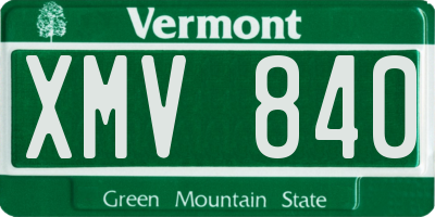 VT license plate XMV840