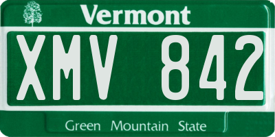 VT license plate XMV842