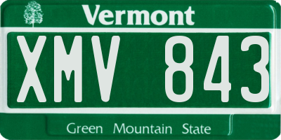 VT license plate XMV843