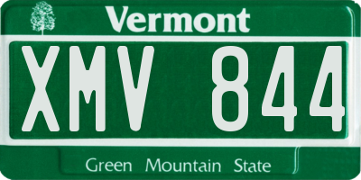 VT license plate XMV844