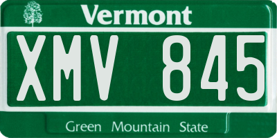 VT license plate XMV845