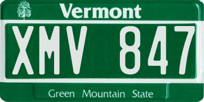 VT license plate XMV847