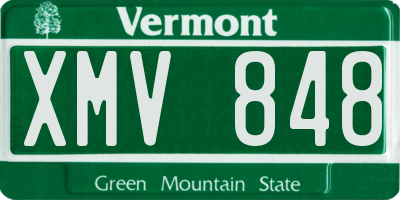 VT license plate XMV848