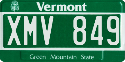 VT license plate XMV849