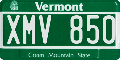 VT license plate XMV850