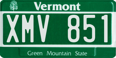 VT license plate XMV851