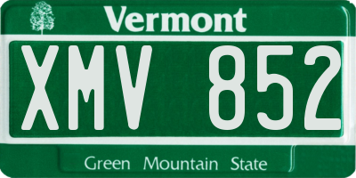 VT license plate XMV852