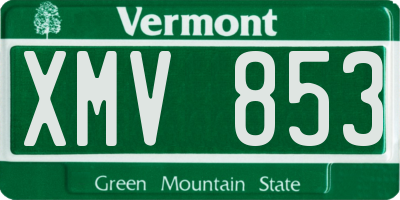 VT license plate XMV853