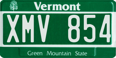 VT license plate XMV854