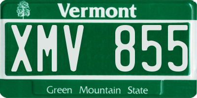 VT license plate XMV855