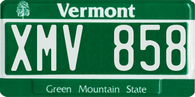 VT license plate XMV858