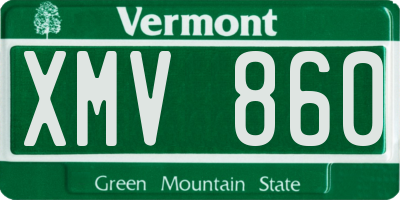 VT license plate XMV860